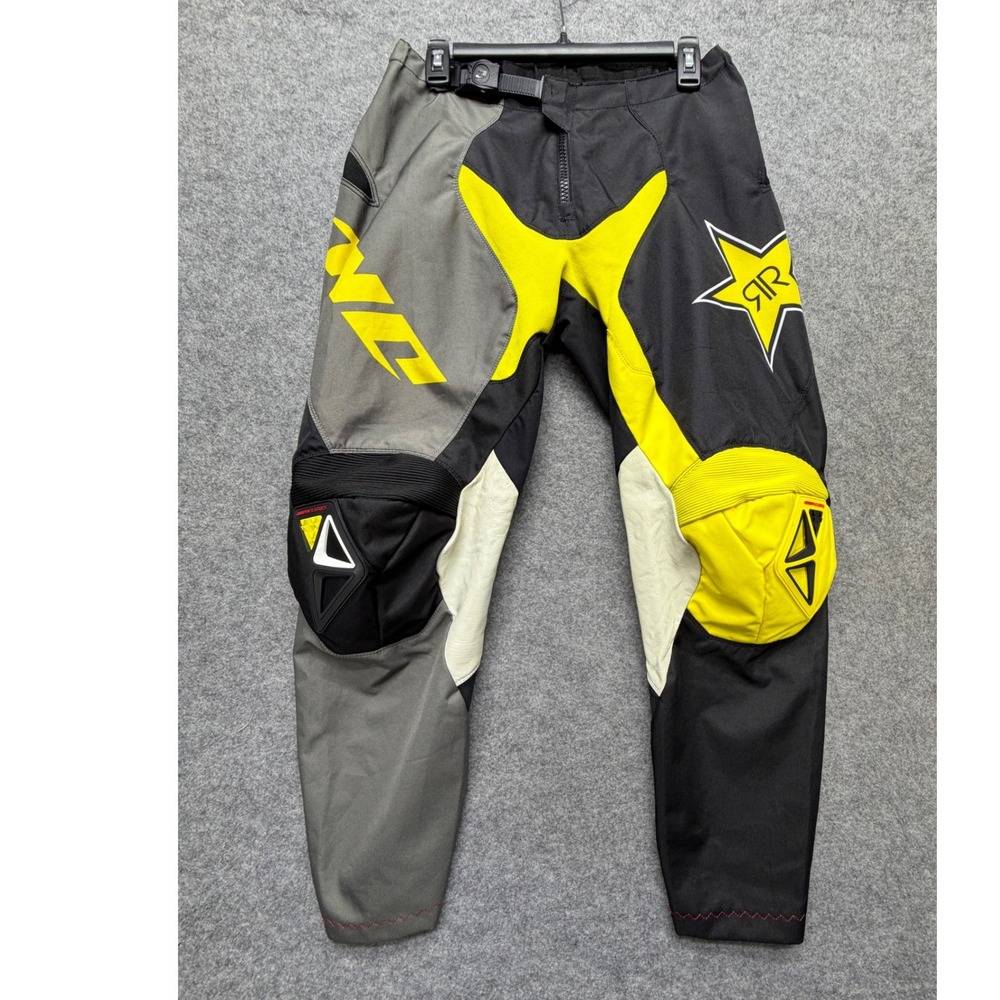One Industries Atom Rockstar Energy Motocross Racing Pants Black Yellow Mens 30 - Picture 1 of 16
